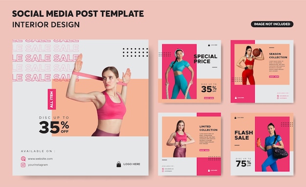 Plantilla de redes sociales para ropa deportiva de moda