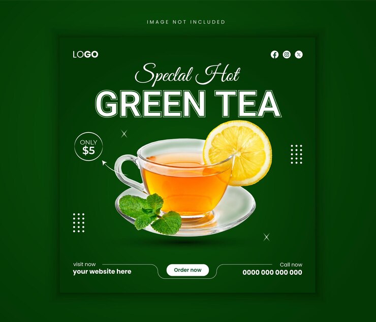 plantilla de redes sociales de té especial