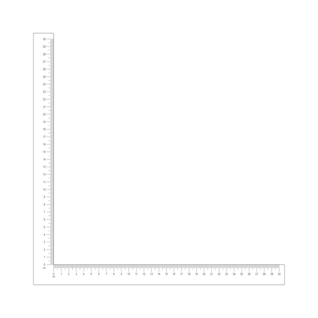 Plantilla de regla de esquina de 30 cm herramienta de medición con escalas verticales y horizontales con marcado de centímetros y milímetros y números