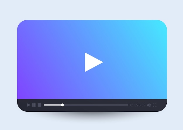 plantilla de reproductor de video plano para aplicaciones web y móviles