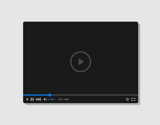 Plantilla de reproductor de video plano para aplicaciones web
