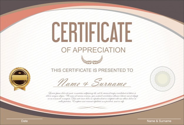 Plantilla retro de certificado o diploma