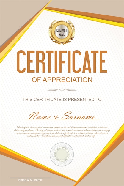 Plantilla retro de certificado o diploma