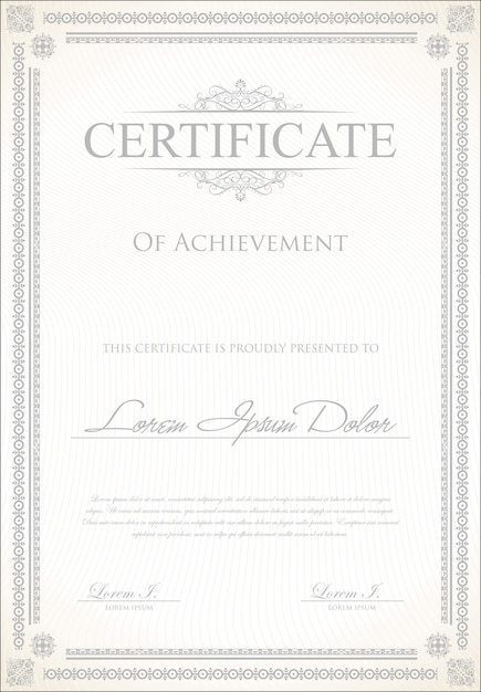 Plantilla retro de certificado o diploma