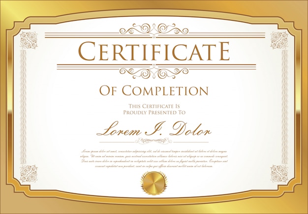 Plantilla retro de certificado o diploma