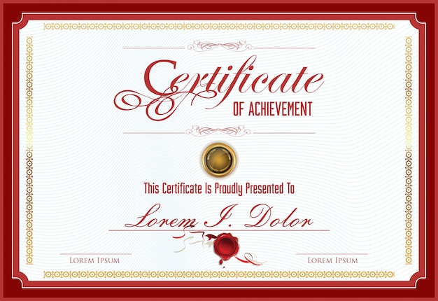 Plantilla retro de certificado o diploma
