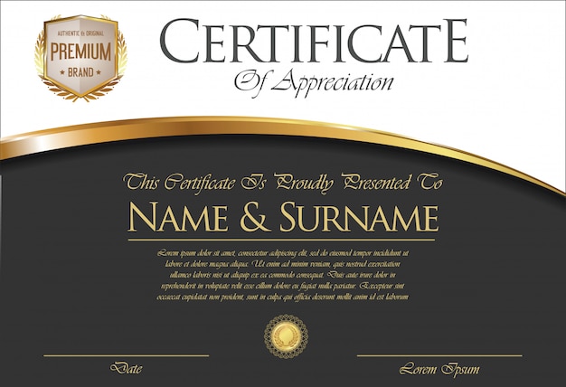 Plantilla retro de certificado o diploma