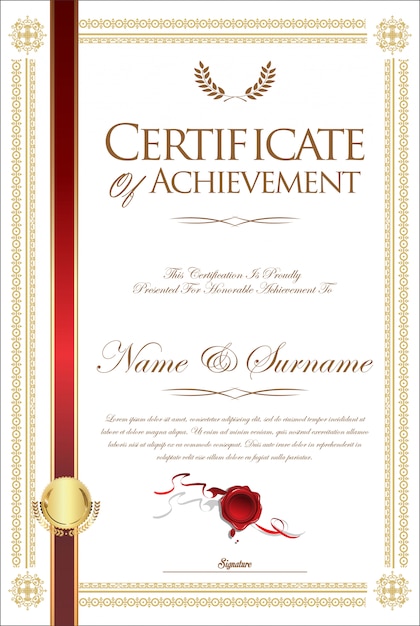 Plantilla retro de certificado o diploma