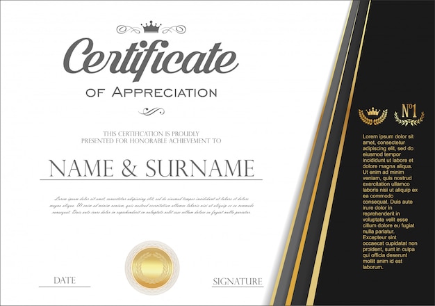 Plantilla retro de certificado o diploma