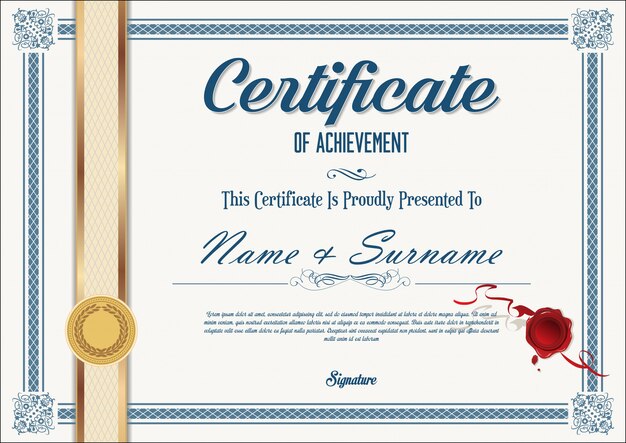 plantilla retro certificado o diploma