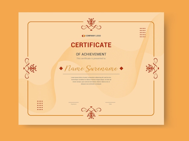 Plantilla retro vintage certificado o diploma