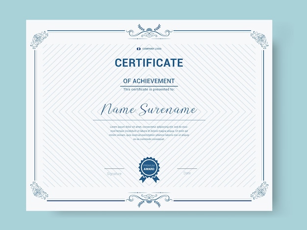 Plantilla retro vintage certificado o diploma