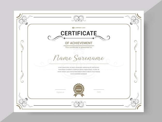 Plantilla retro vintage certificado o diploma