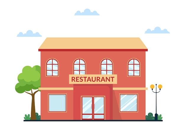 Plantilla de revisión de calificación de restaurante Ilustración plana de dibujos animados dibujados a mano con comentarios de clientes