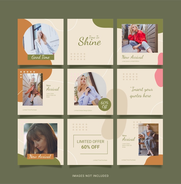 Plantilla de rompecabezas de moda para mujeres Instagram Feed