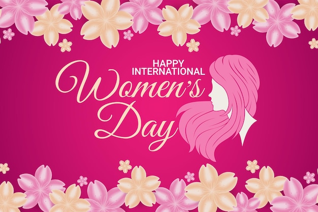 Plantilla de saludo del Día Internacional de la Mujer para fondo, pancarta, afiche, redes sociales, alimentación