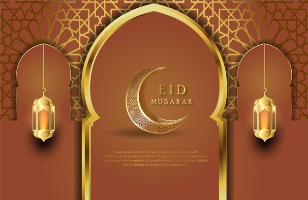 Plantilla de saludo de eid mubarak