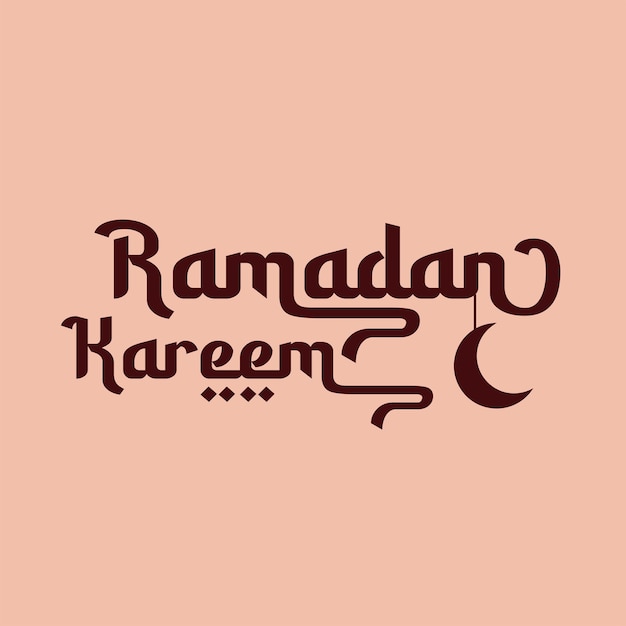 Vector plantilla de saludo de tipografía islámica inglesa ramadan kareem