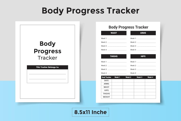Vector plantilla de seguimiento del progreso corporal