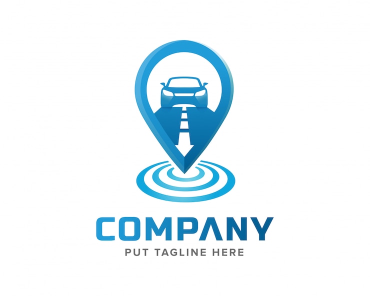 Vector plantilla de seguimiento de la señal creativa y diseño del logotipo del coche.