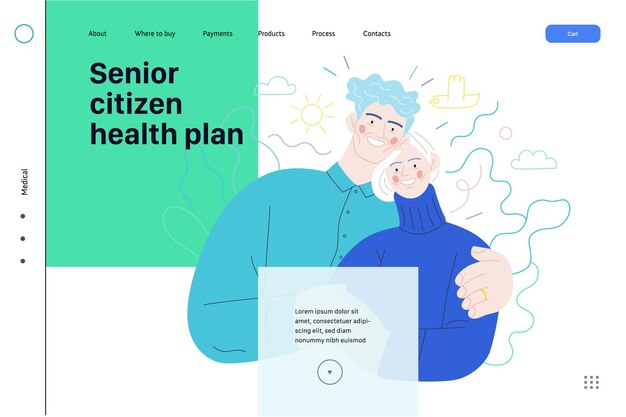 Plantilla de seguro médico plan de salud para personas de edad avanzada
