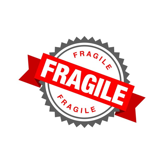 plantilla de sello de goma de letra frágil