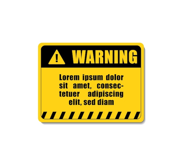 Plantilla de señal de advertencia minimalista Diseño de vector de aviso de señal