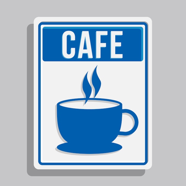Plantilla de señalización de café de diseño plano