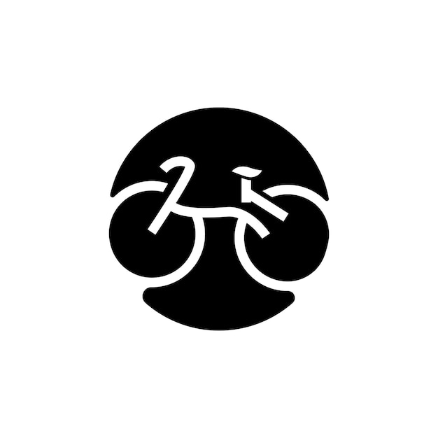 Plantilla de silueta de ilustración de vector de transporte deportivo de diseño minimalista simple de logotipo de bicicleta