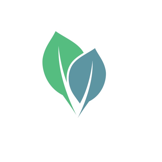 plantilla y símbolo del elemento vectorial del logotipo de la hoja de menta