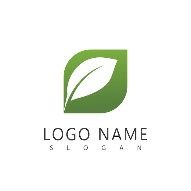 plantilla y símbolo del elemento vectorial del logotipo de la hoja de menta