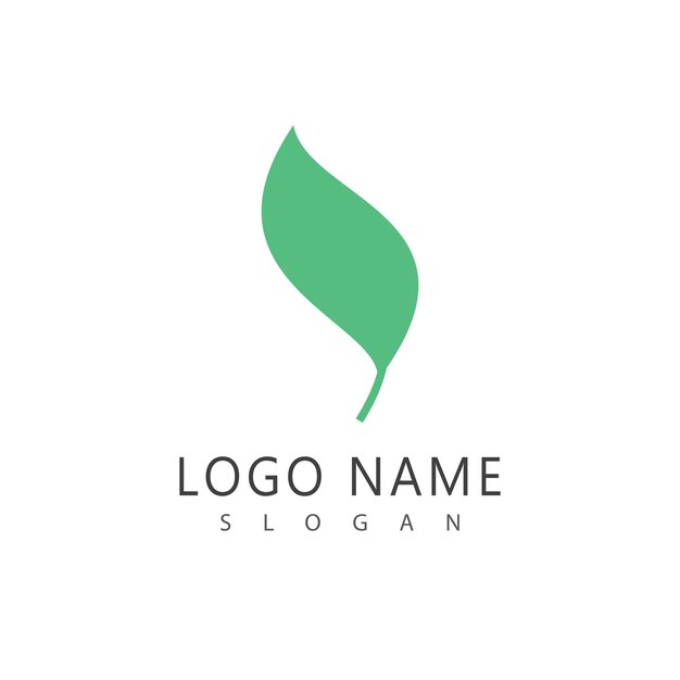 plantilla de símbolo del elemento vectorial del logotipo de la hoja verde