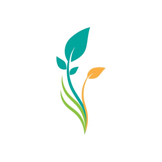 plantilla de símbolo del elemento vectorial del logotipo de la hoja verde