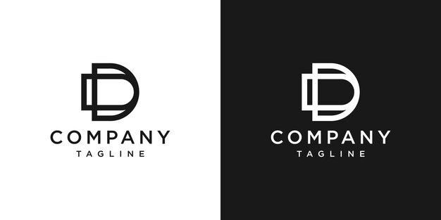 Plantilla de símbolo de icono de logotipo de monograma DD