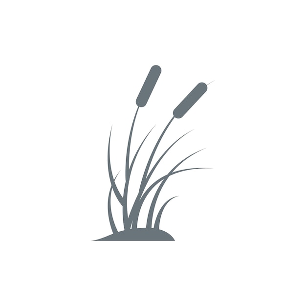 Plantilla de símbolo de ilustración simple vectorial de diseño de logotipo de totora