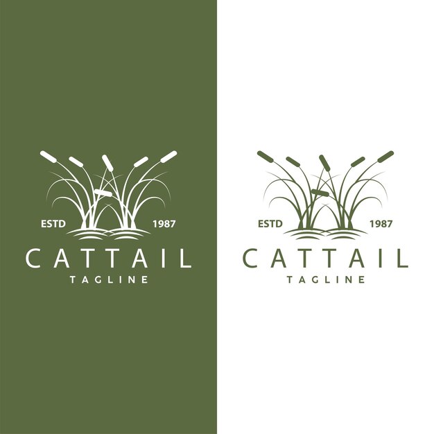 Plantilla de símbolo de ilustración simple vectorial de diseño de logotipo de totora