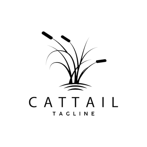 Plantilla de símbolo de ilustración simple vectorial de diseño de logotipo de totora