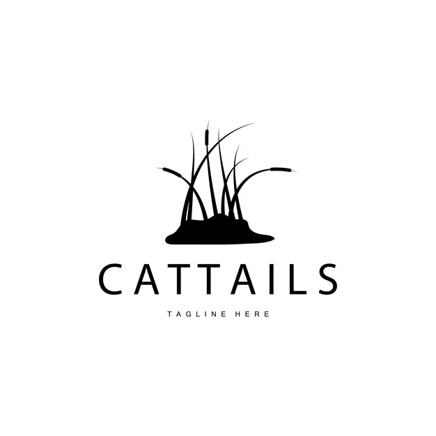 Plantilla de símbolo de ilustración simple vectorial de diseño de logotipo de totora
