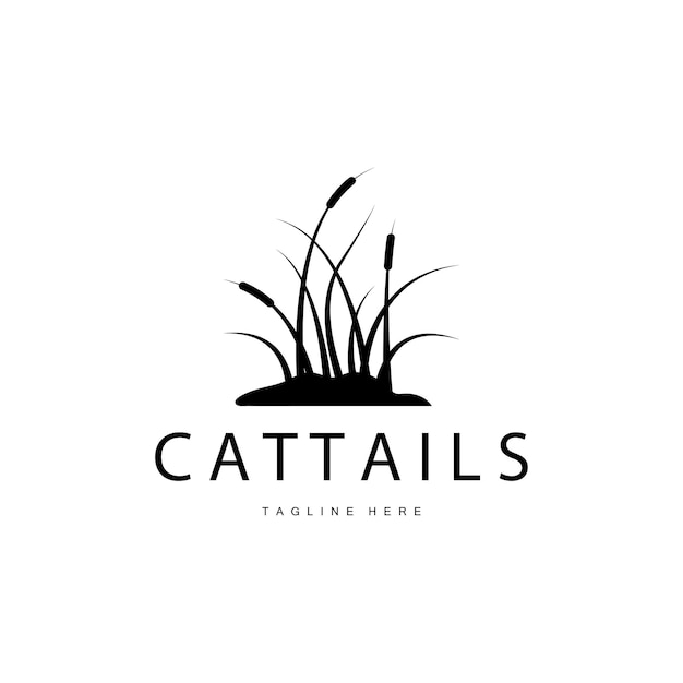 Plantilla de símbolo de ilustración simple vectorial de diseño de logotipo de totora