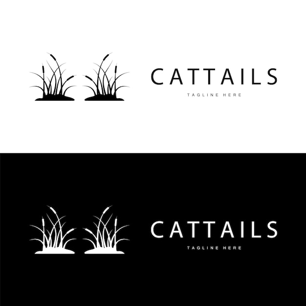 Plantilla de símbolo de ilustración simple vectorial de diseño de logotipo de totora