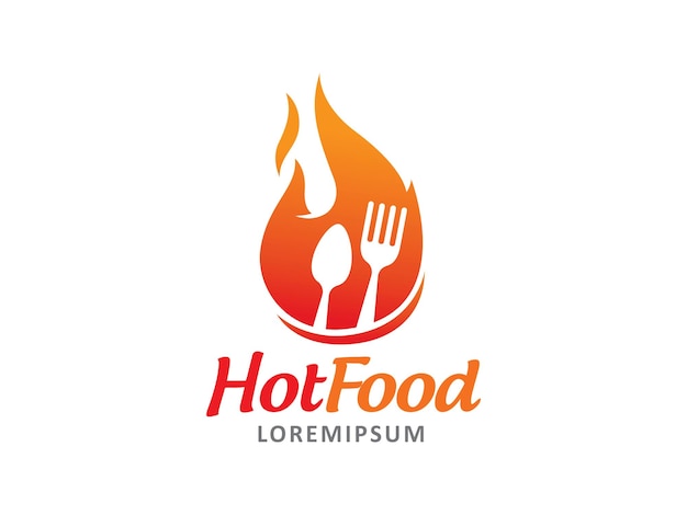 plantilla de símbolo o icono del logotipo de los alimentos calientes