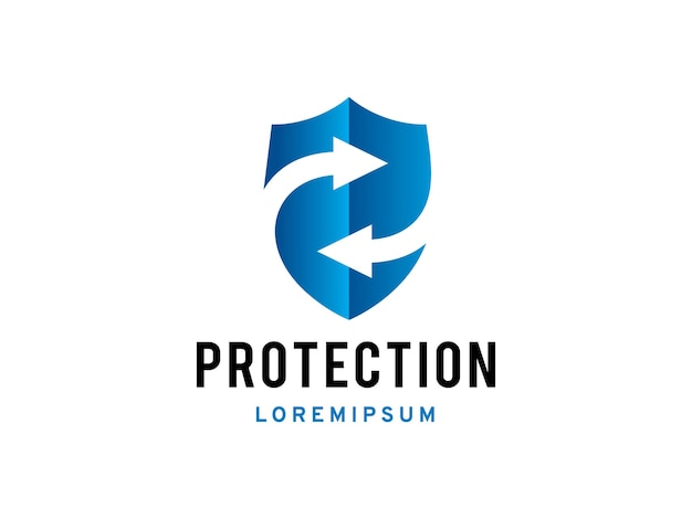 plantilla de símbolo o icono del logotipo de la tecnología de protección