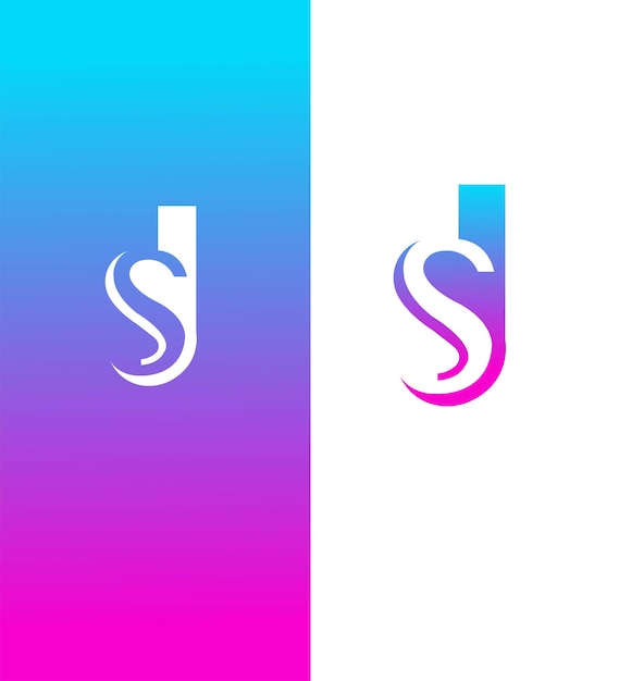 plantilla de símbolo de señal de identidad de la letra SJ JS
