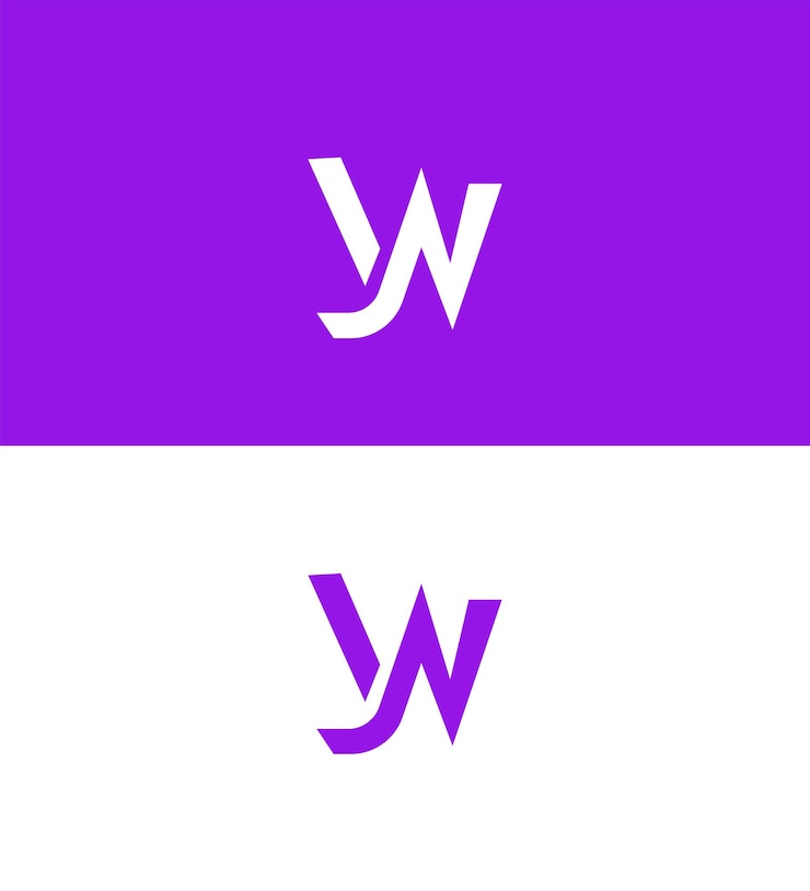 Vector plantilla de símbolo de señal de identidad de la letra yw