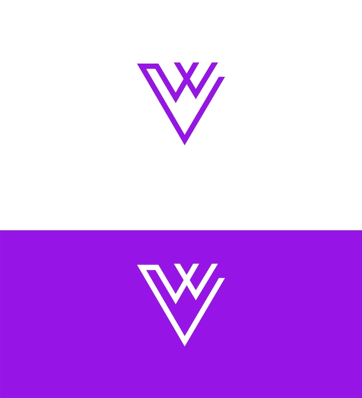 Vector plantilla de símbolo de señal de identidad del logotipo de la letra wv