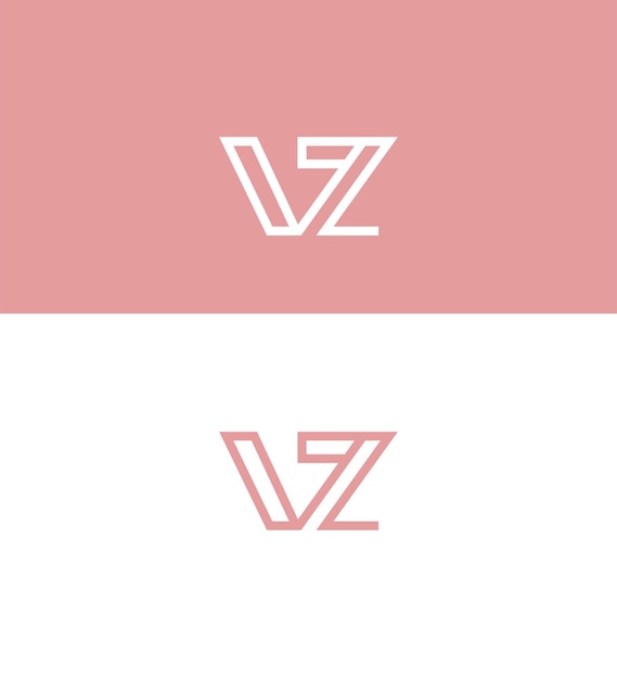 plantilla de símbolo de signo de identidad de la letra VZV