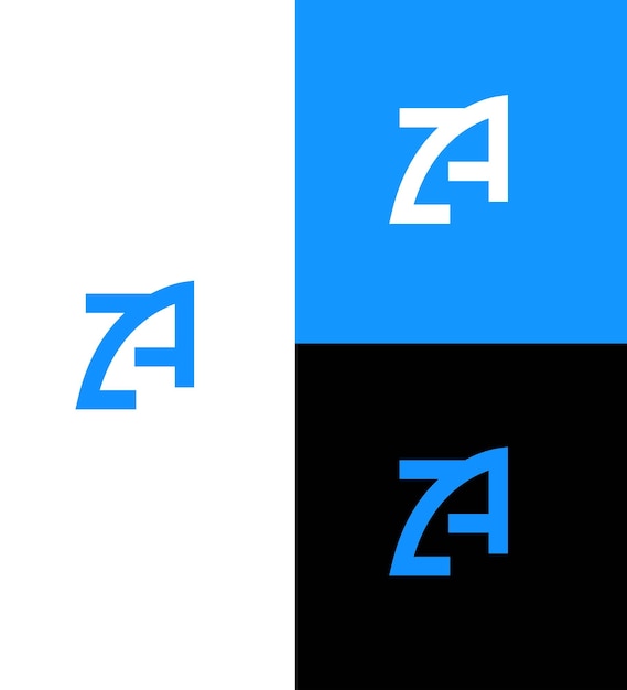 plantilla de símbolo de signo de identidad de la letra ZA AZ