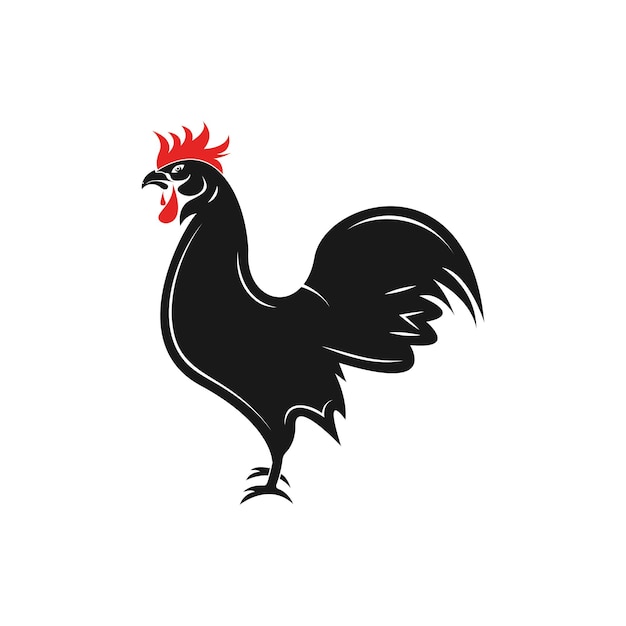 Plantilla de símbolo y vector de icono de logotipo de gallo