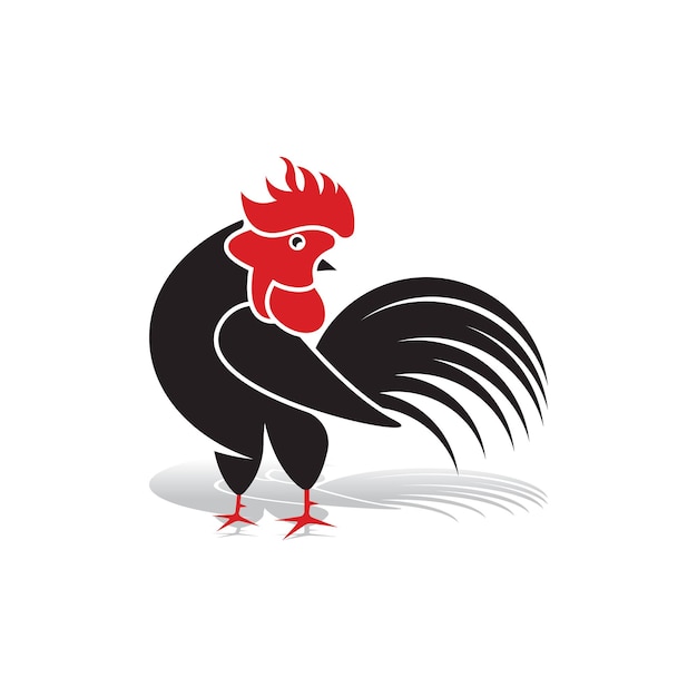 Plantilla de símbolo y vector de icono de logotipo de gallo