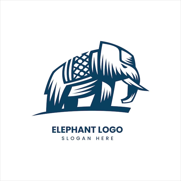 Plantilla de símbolo vectorial del logotipo del elefante del arte de la silueta